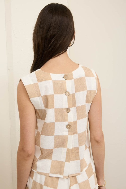 CHECKERED LINEN SET
