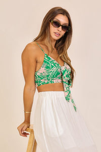 TROPICAL FRONT-TIE CROP TOP
