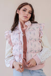 BOW RUFFLE SLEEVE PUFFER VEST