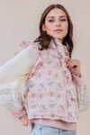 BOW RUFFLE SLEEVE PUFFER VEST