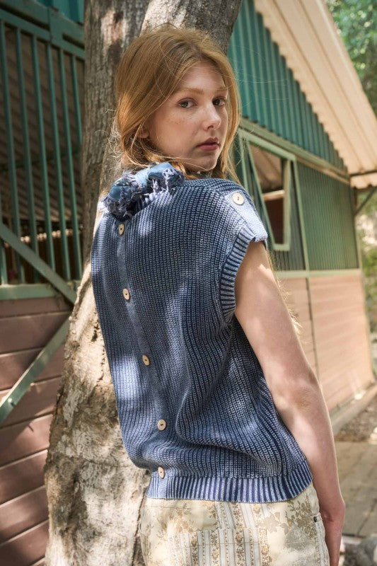 WASHED PULLOVER SWEATER