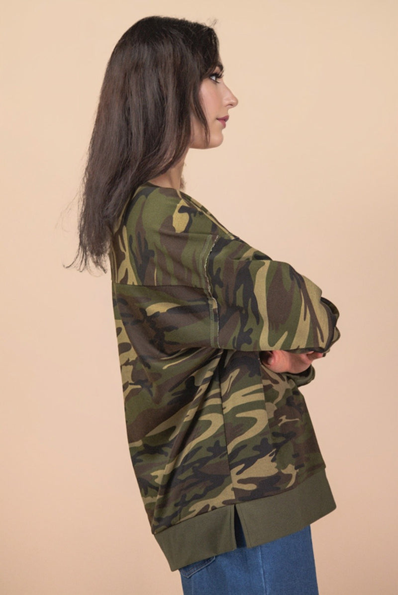 CAMO KNIT SWEATSHIRT