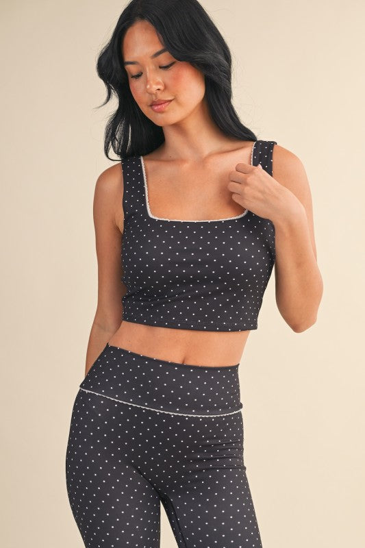 POLKA DOT ATHLETIC CROP TANK