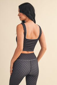 POLKA DOT ATHLETIC CROP TANK