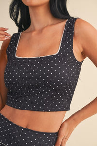 POLKA DOT ATHLETIC CROP TANK