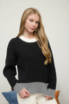 STRIPE HEM KNIT SWEATER