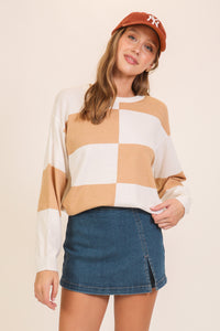 CHECKERED COASTAL SWEATER