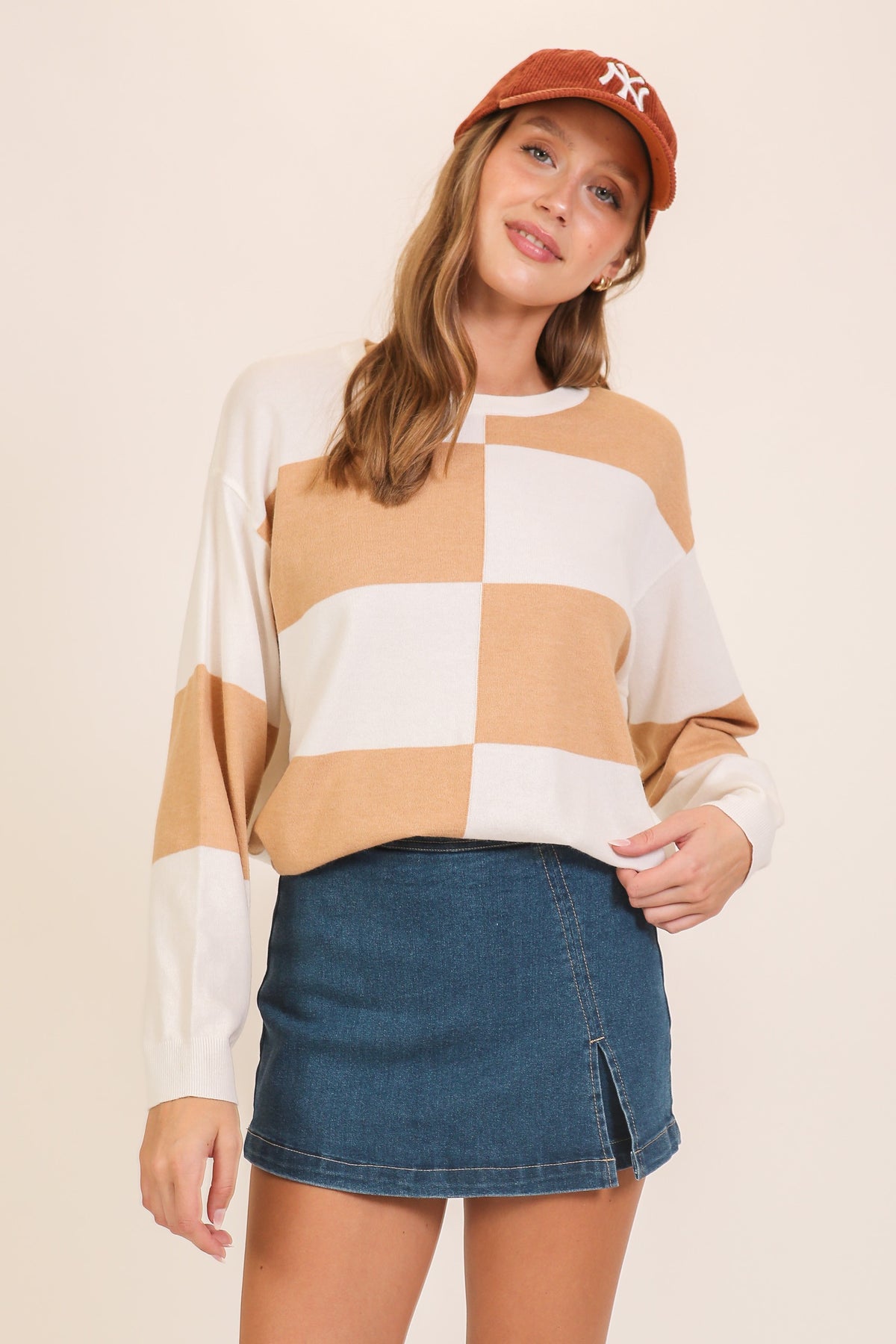 CHECKERED COASTAL SWEATER