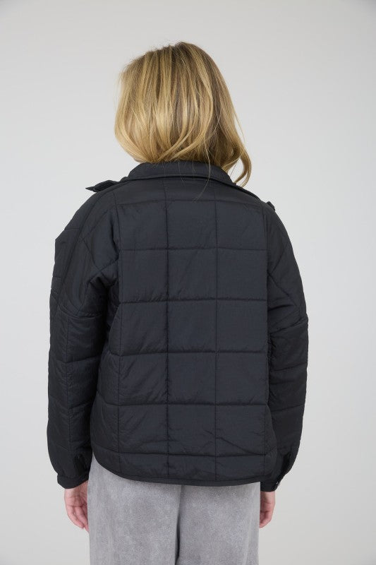 QUILTED ZIP-UP PUFFER JACKET
