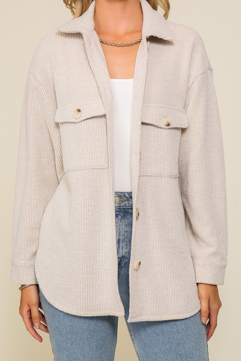 BRUSHED WAFFLE SHACKET