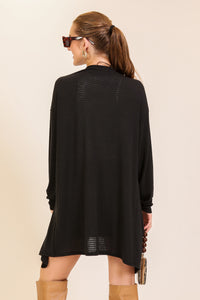 WAFFLE KNIT CARDIGAN