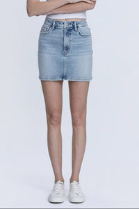 HIGH RISE LIGHT WASH DENIM SKIRT