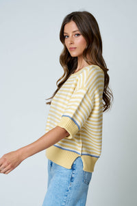 STRIPE LONG SLEEVE KNIT TOP
