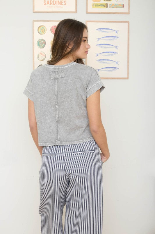 WASHED SHORT SLEEVE TOP