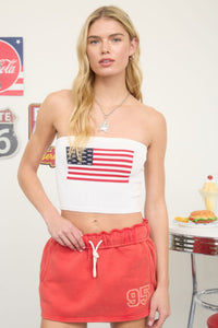 AMERICAN FLAG STRAPLESS TOP