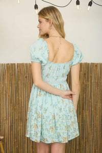 FLORAL PUFF SLEEVE MIDI DRESS