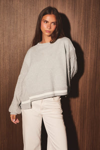 KNIT SLEEVE SWEATSHIRT