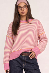 STRIPE CONTRAST SWEATER
