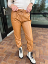 FAUX LEATHER JOGGERS