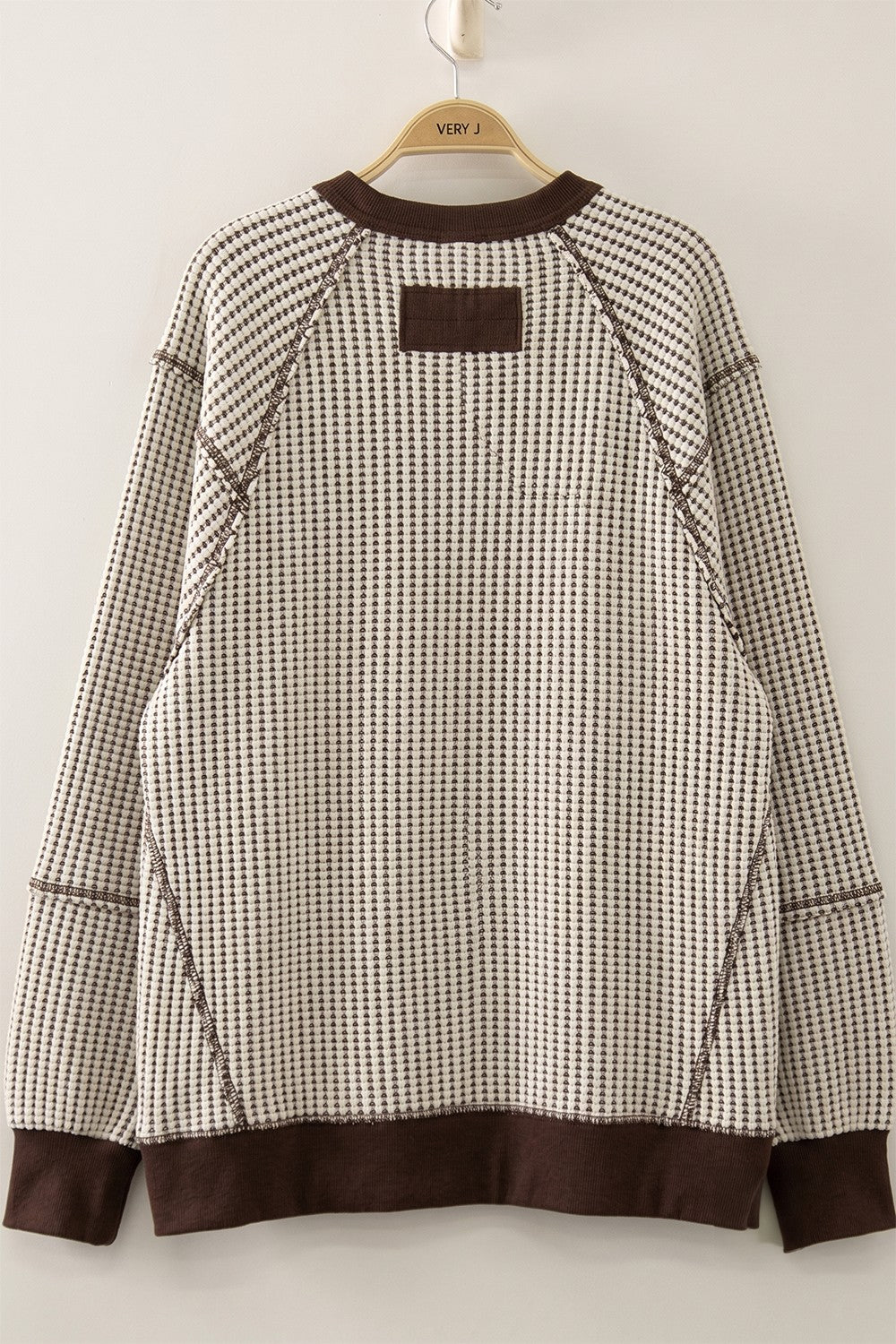 CONTRAST WAFFLE SWEATER