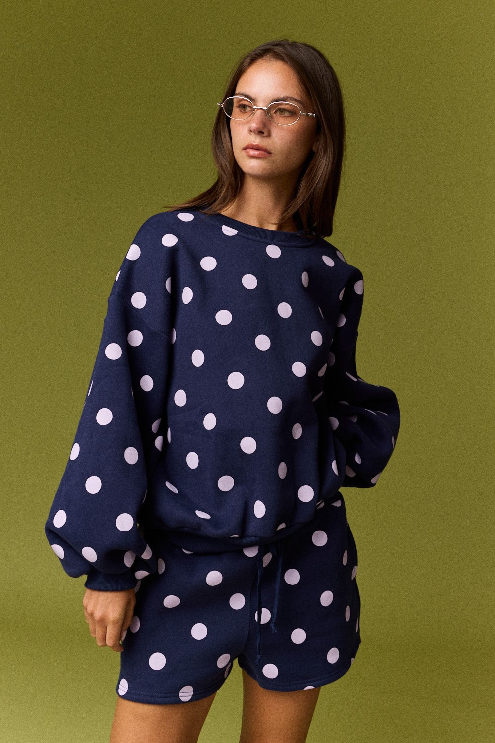 POLKA DOT FLEECE SHORTS