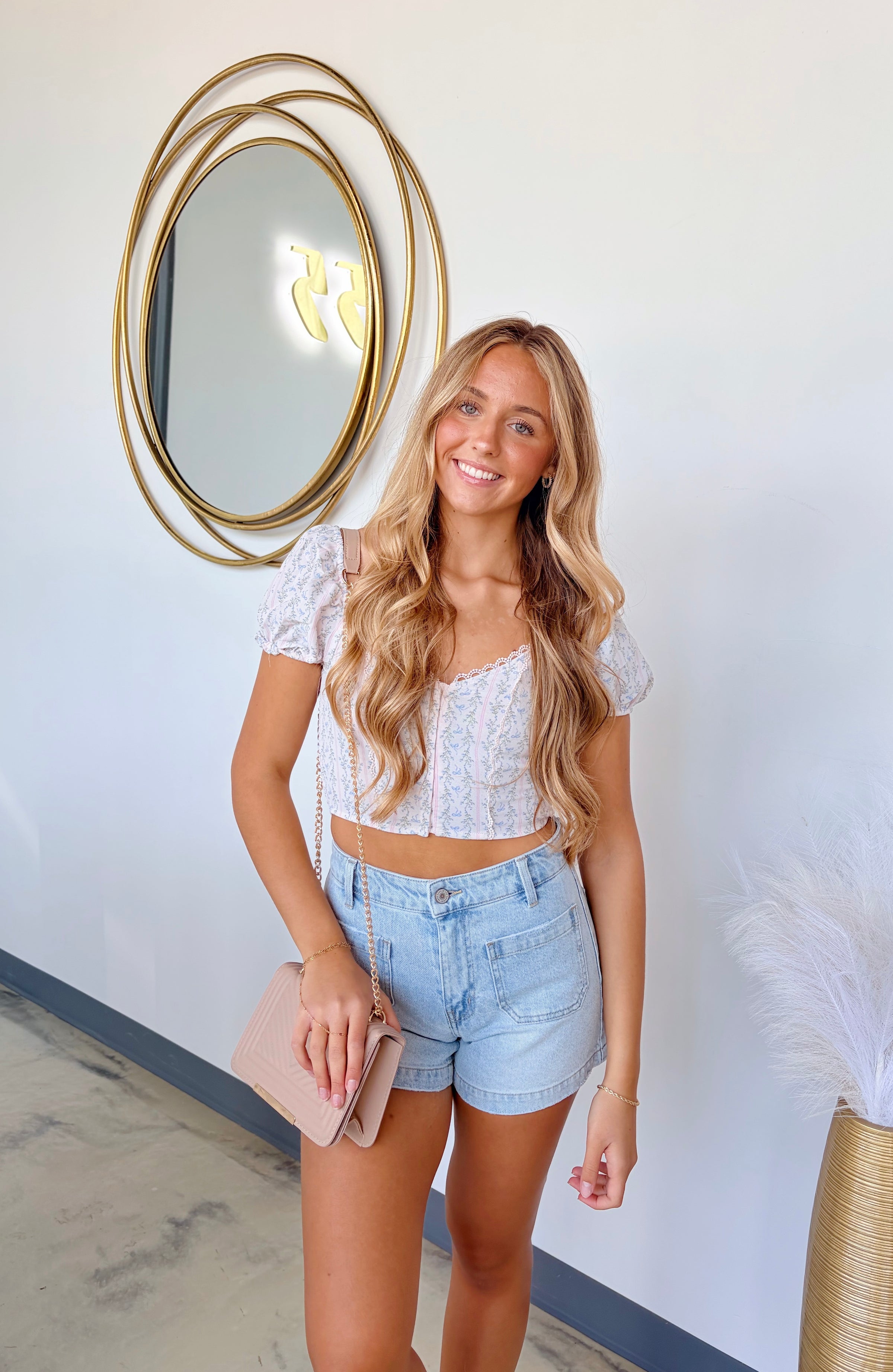 FLORAL BOW CROP TOP