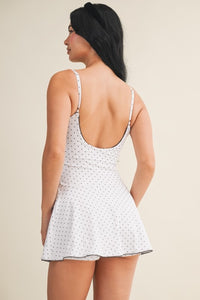 POLKA DOT PRINT ATHLETIC MINI DRESS