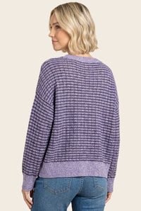 WAFFLE STRIPED SWEATER