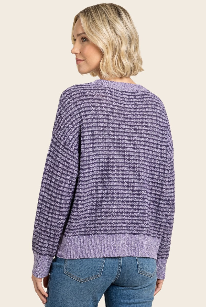 WAFFLE STRIPED SWEATER
