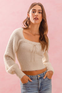 SOFT SWEATER FRONT BOW