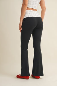 POLKA DOT FOLD OVER FLARE PANTS