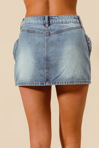 BOW DENIM SKIRT