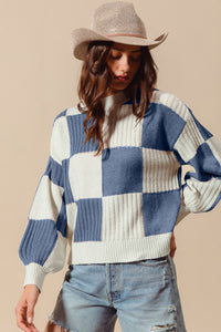 Knitted Checkered Sweater