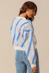 Pink and Blue Striped Sweater