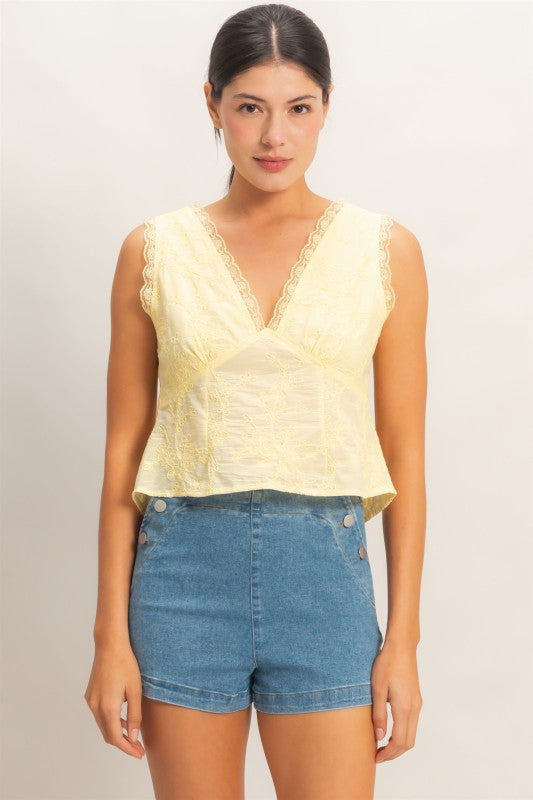 TIE BACK LACE TOP