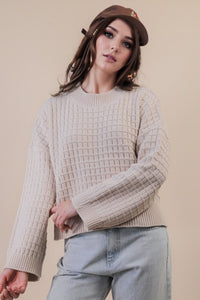 OVERSIZED TEXTURED KNIT SWEATER