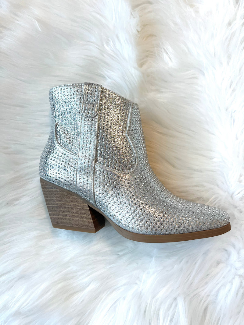 SILVER STUDDED BOOTIES