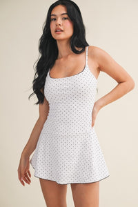 POLKA DOT PRINT ATHLETIC MINI DRESS