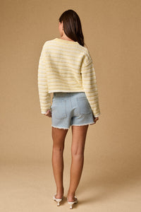 STRIPE CROPPED KNIT TOP