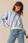 Pink and Blue Striped Sweater