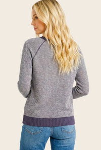 TRIMMED PINSTRIPE SWEATER