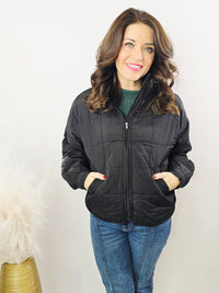 QUILTED ZIP-UP PUFFER JACKET