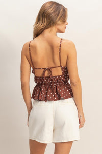 POLKA DOT HALTER TOP