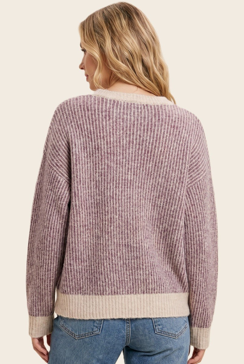 TWO TONE TEXTURED SWEATER