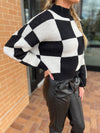 CHECKERED KNIT SWEATER