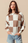 Knitted Checkered Sweater