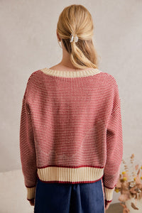 TEXTURED CREWNECK SWEATER
