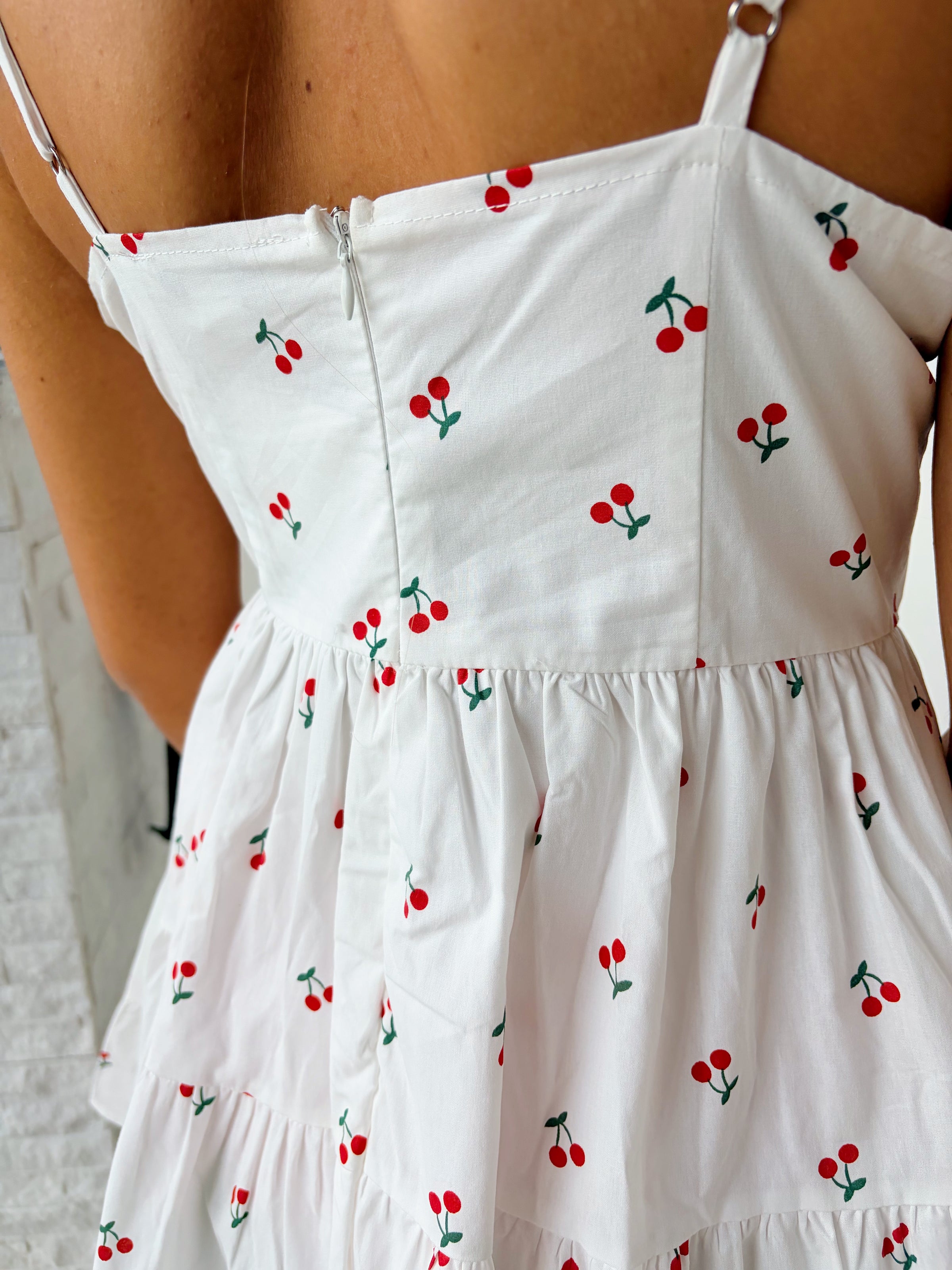 V-NECK CHERRY DRESS