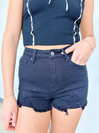 HIGH RISE-BLACK SHORTS