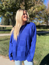ROYAL BLUE TEXTURED SWEATER